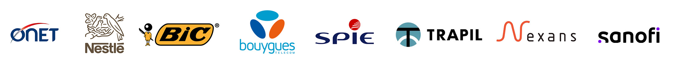 clients fullmark onet bic bouygues spie trapil nexans sanofi